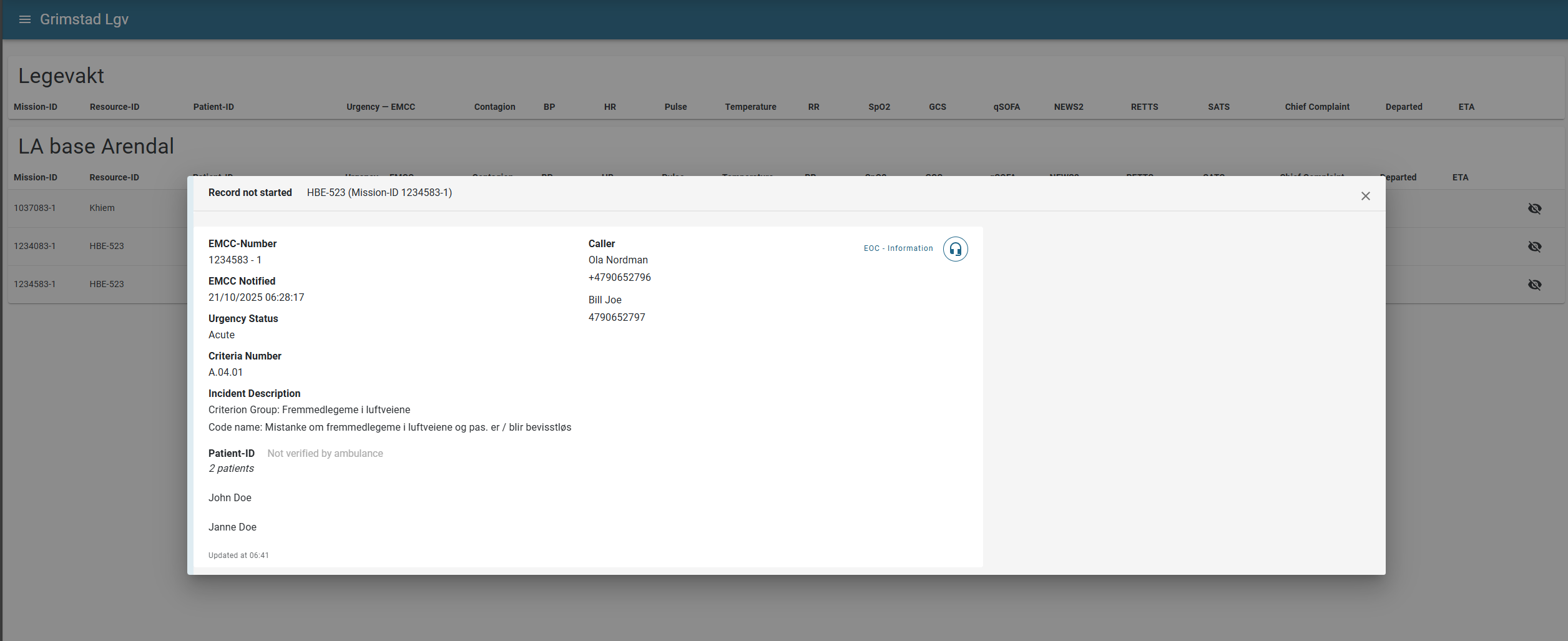 Detail Flyout for Early Appearance Mission