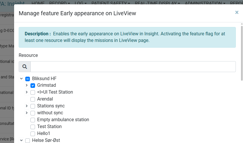Resource Selection for the Feature