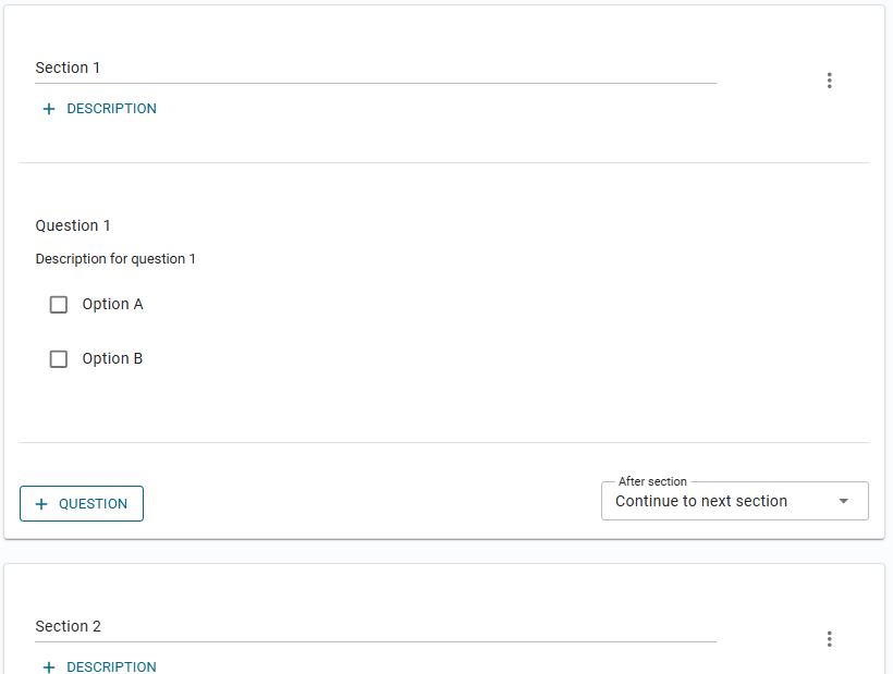 Sections and Questions