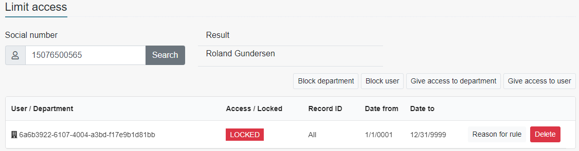 Patient Safety Block Department Updated List