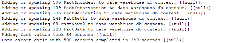 Export time for refactor step 1