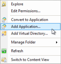 Add Application to IIS