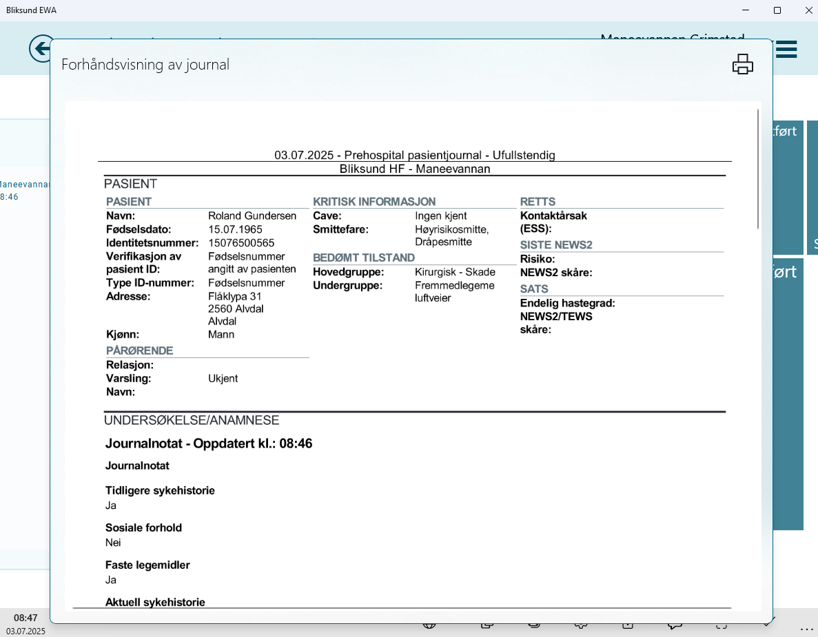 Improved Placement of Anamnese Section in PDF Export