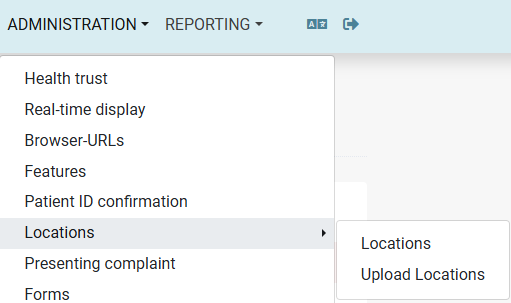 Upload Locations component