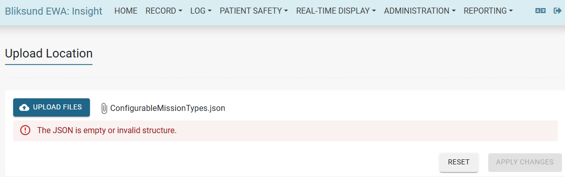 Upload Locations file validation